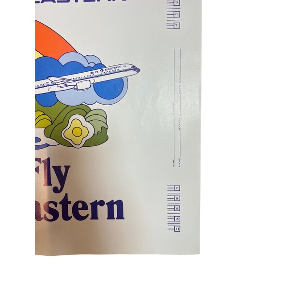 Vintage Fly Eastern Book Cover 22x14 AMSACO Airline Promo 757 Jumbo Ephemera - Picture 7 of 7